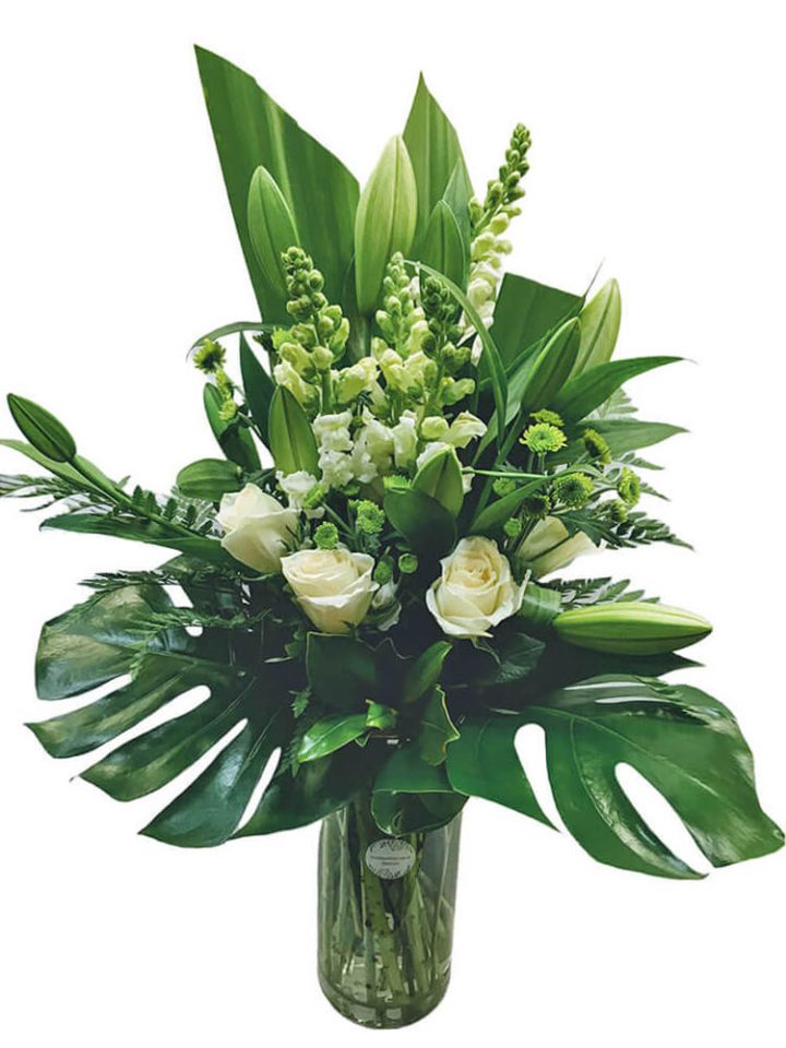White Floral Arrangement in vase