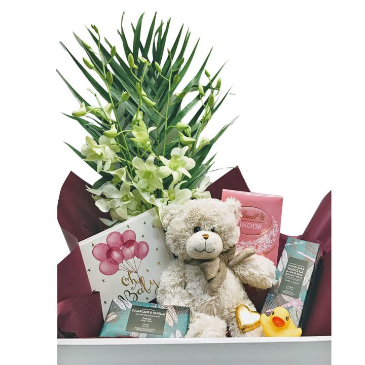 New Baby Girl Flower Gift Hamper