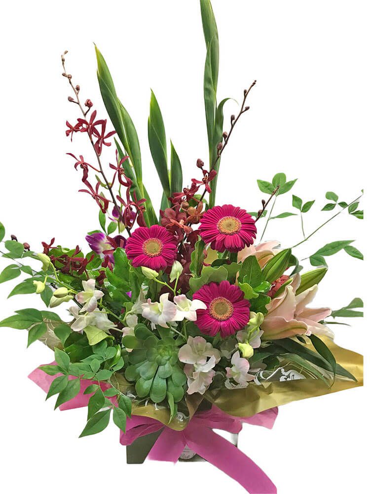 box of blooms flower arrangement